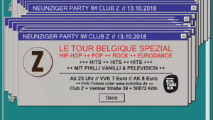 Neunziger im Club-Z Koeln 90s-Party Zimmermanns Tour Belgique 13-10-2018